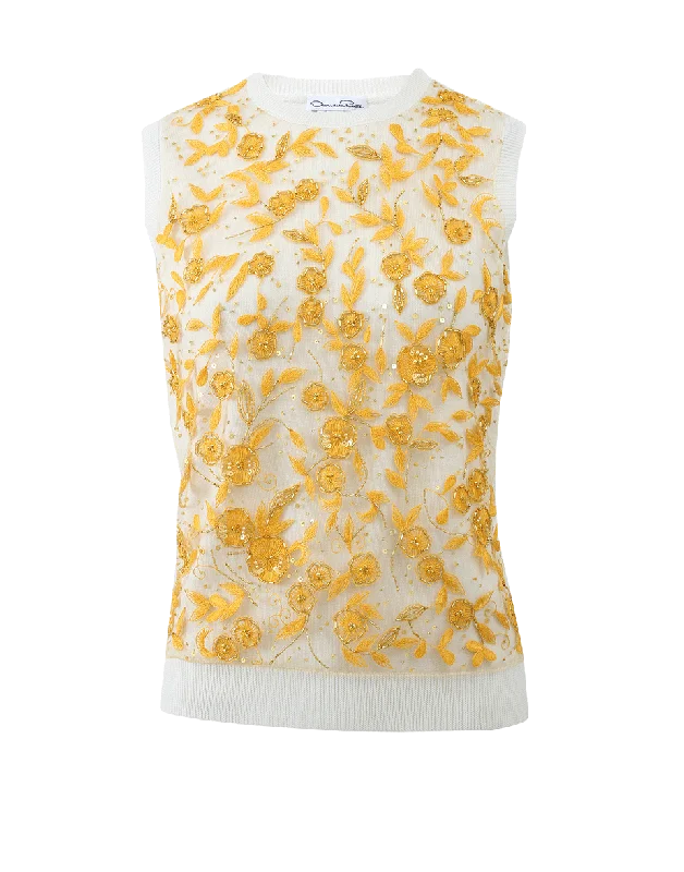 Marigold Embroidered Tank