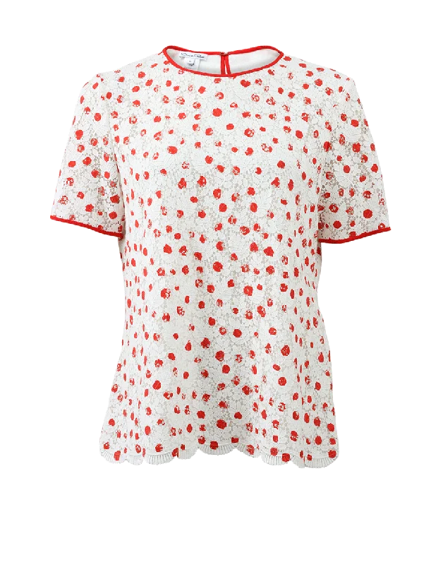 Scattered Dot Guipure Lace Top