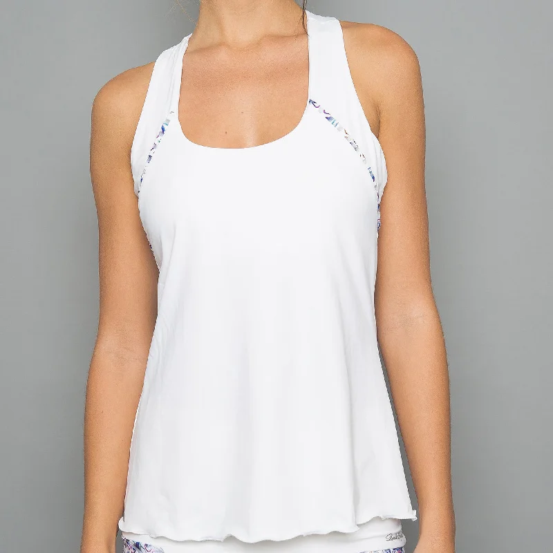 Mosaic Solid Racerback Top (white)