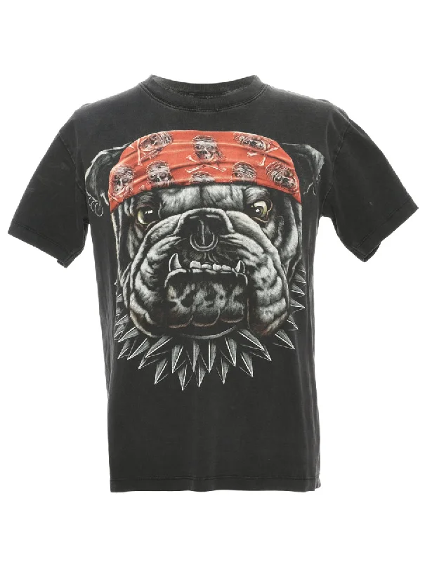 Dog Design Printed T-Shirt - M