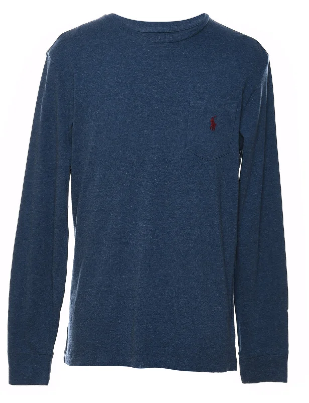 Ralph Lauren Plain Blue Long-Sleeve T-shirt - S