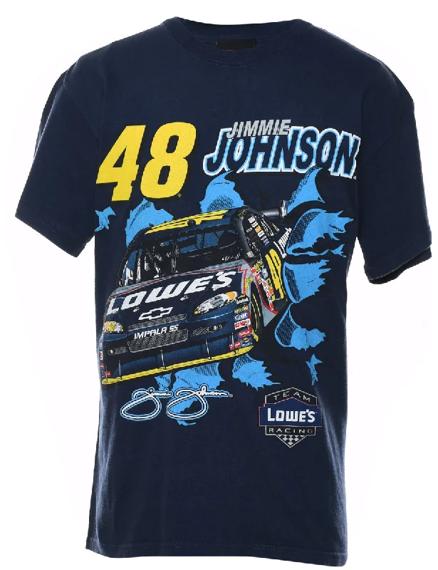 Navy & Yellow Jimmie Johnson NASCAR T-Shirt - M