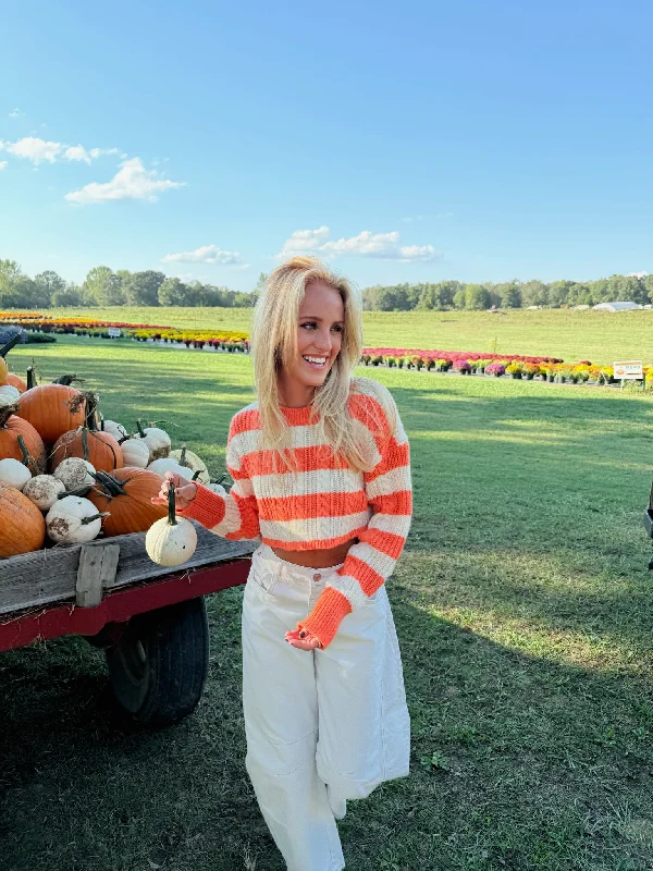 Rocky Stripe Sweater - Orange Cream