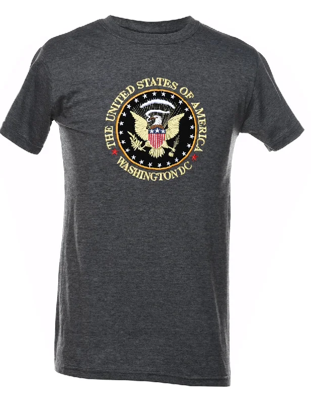 Grey Washington DC Design T-Shirt - S