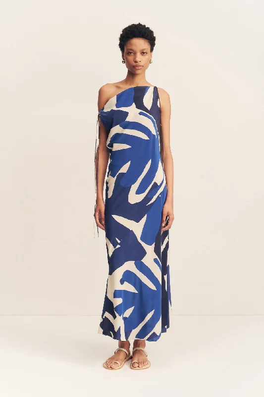 EDWARD SILK TIE MIDI DRESS