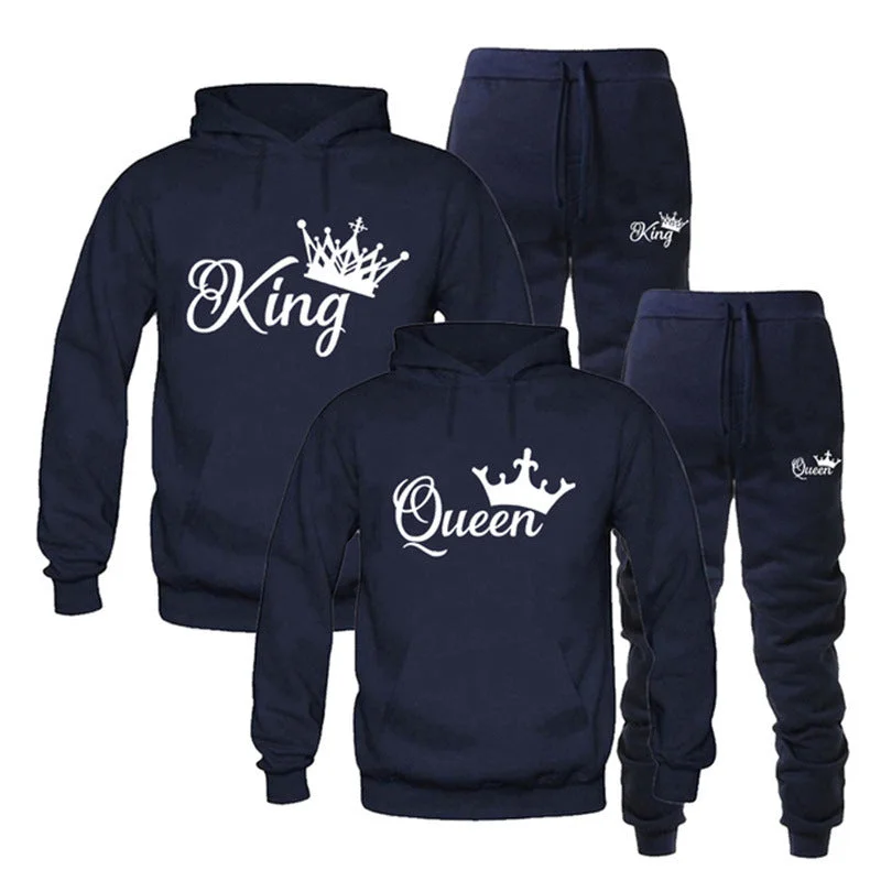 Sports Suit King Or Queen Printed Couple 2-piece Set