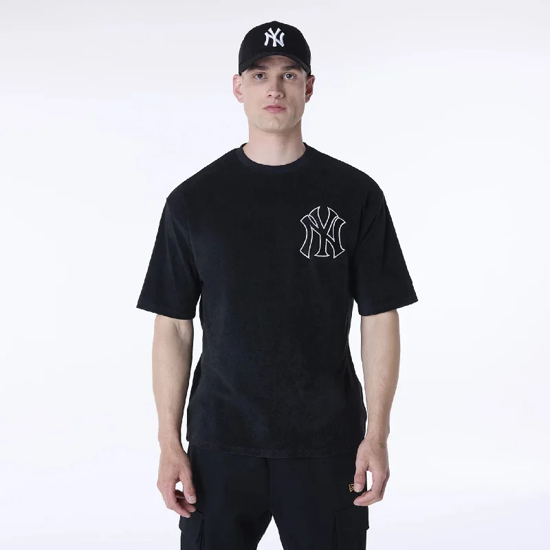 New York Yankees MLB Towelling Black Oversized T-Shirt