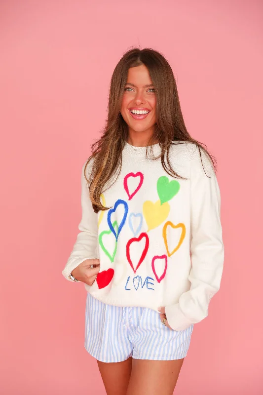 Dancing Hearts Sweater - Ivory