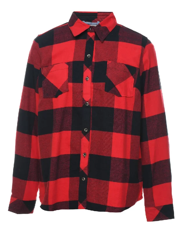 Black & Red Plaid Shirt - S