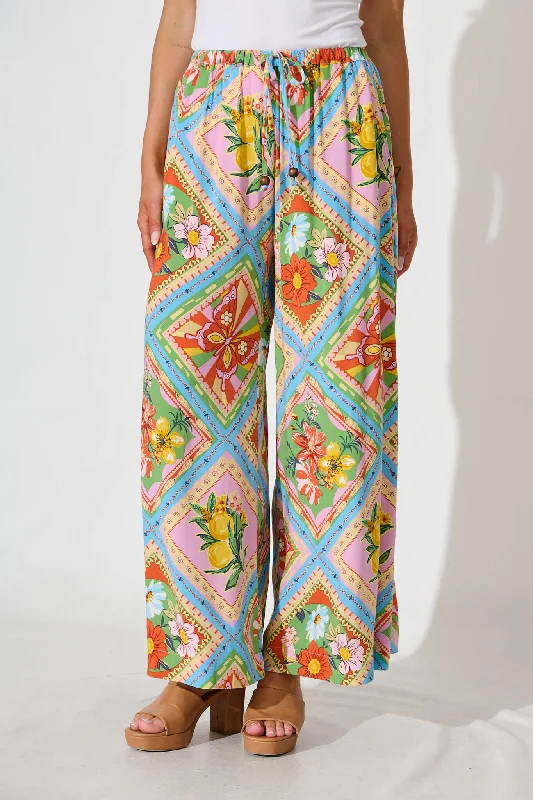 Romeo Pant In Multi Tile Print