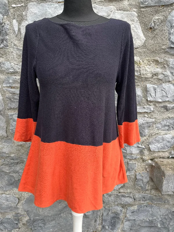 Navy&orange knitted top uk 6-8