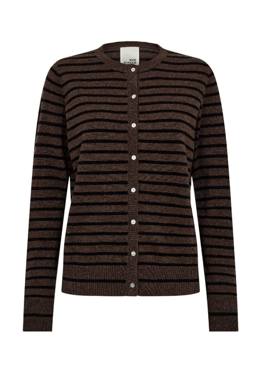 Sofie Schnoor - Cardigan - 7141 Dark Brown Black Striped