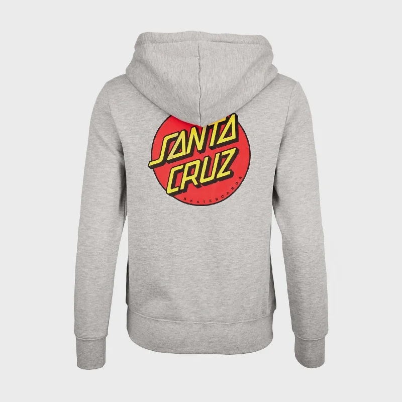 Santa Cruz Womens Classic Dot Chest Hoodie - Heather Grey