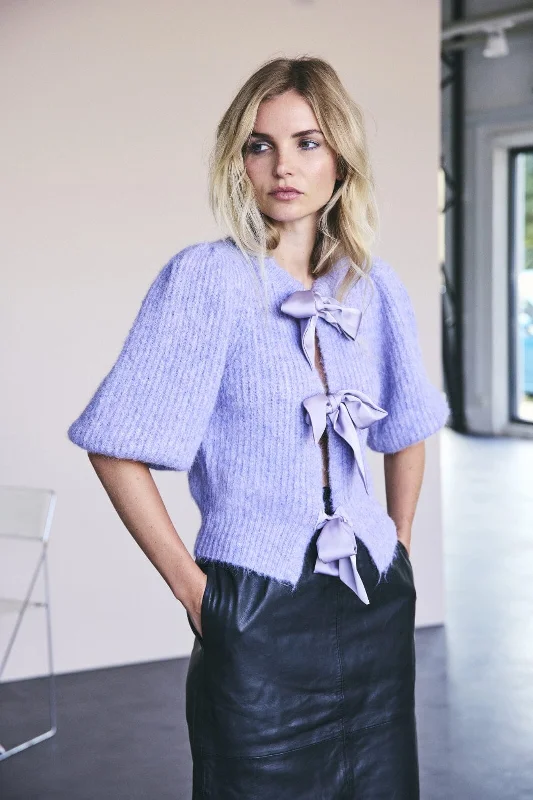 Co´couture - Coraliecc Bow Rib Cardigan 32170 - 64 Lilac