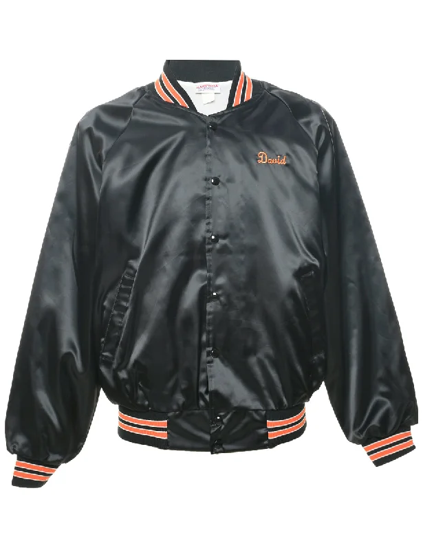 Black Bomber Jacket - L