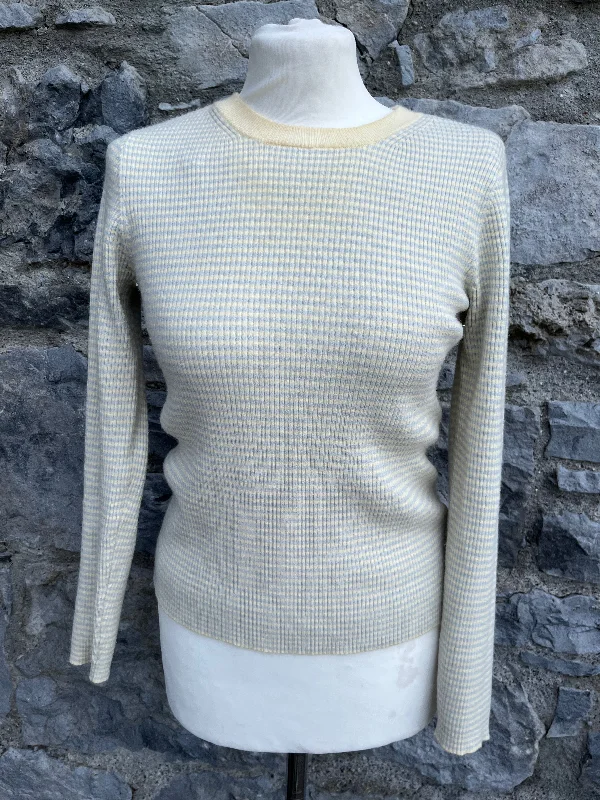 Beige check jumper   uk 10