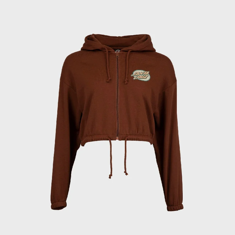 Santa Cruz Womens Lined Oval Dot Zip Hoodie - Sepia