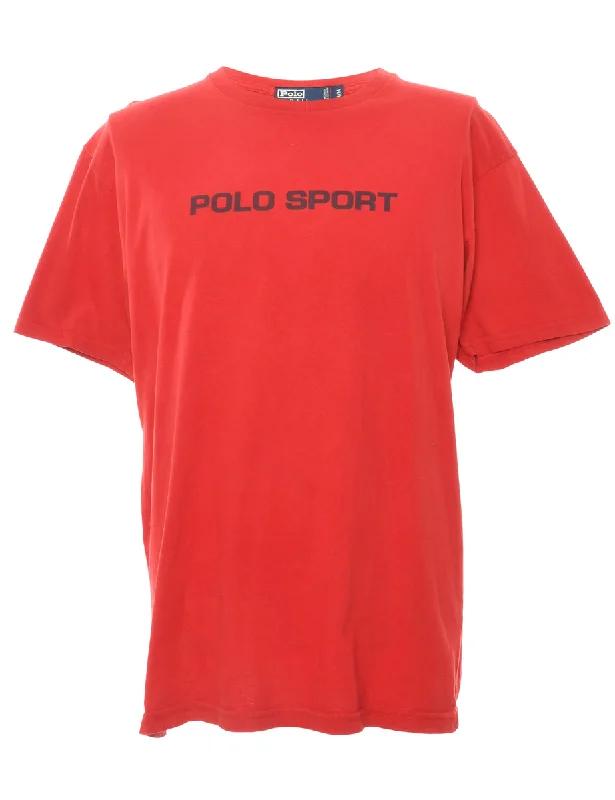 Ralph Lauren Red & Black Printed T-shirt - M