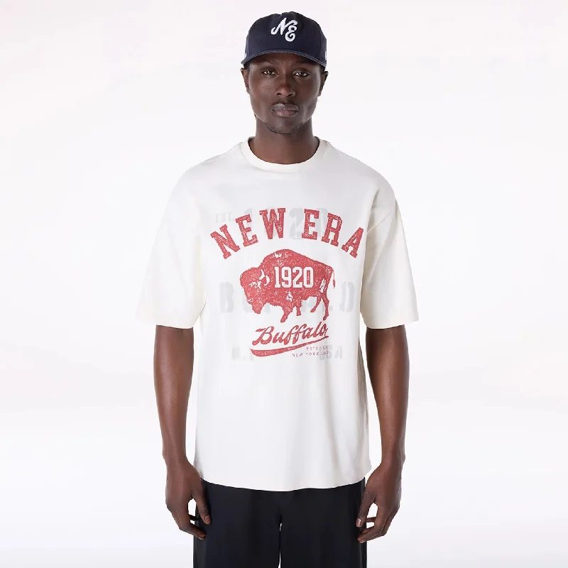 New Era Graphic Open White Oversized T-Shirt