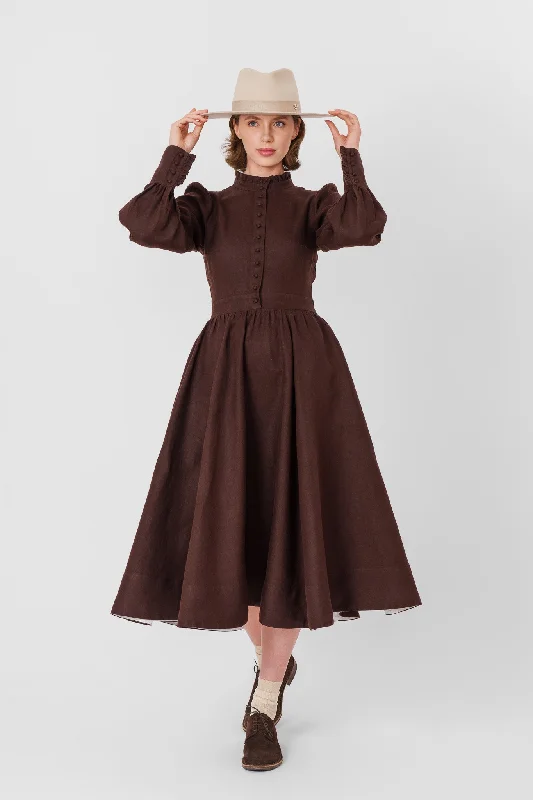 Abigail Dress, Long Sleeve, Twill Linen