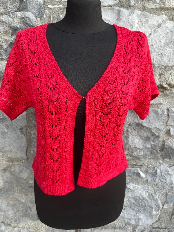 Pointelle red cardigan uk 8-10