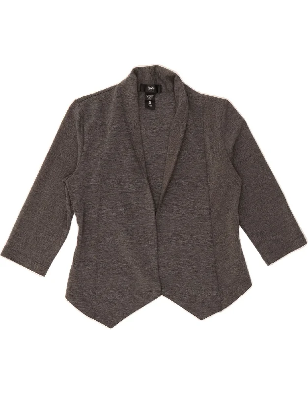 MOSSIMO Womens Stretch 3/4 Sleeve Open Bolero Jacket UK 10 Small Grey