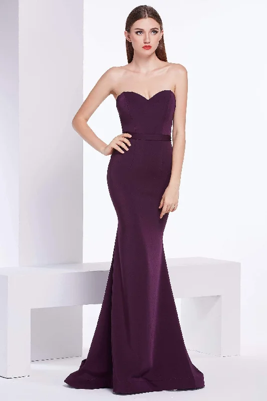 J'Adore Dresses - J14047 Strapless Sweetheart Satin Crepe Trumpet Dress