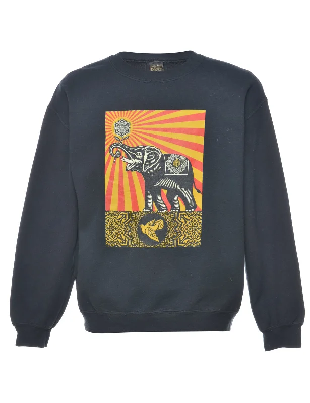 Black Animal Sweatshirt - M