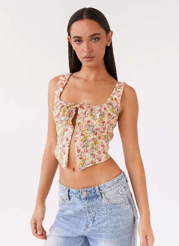 Take Me Away Corset Top - Garden Party