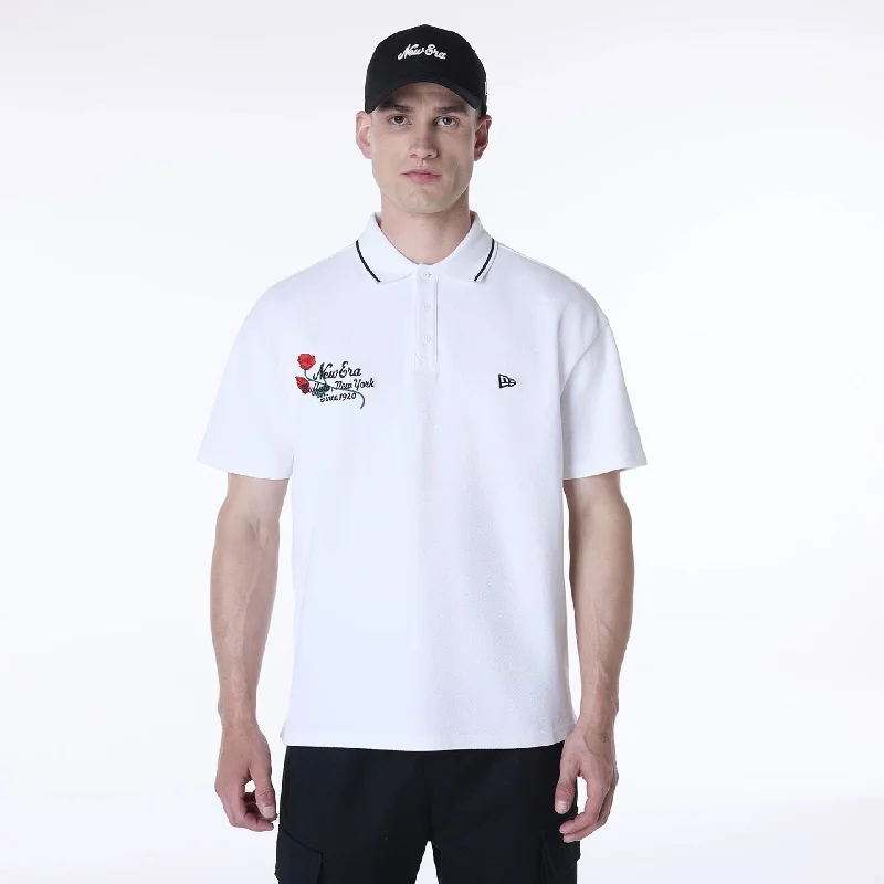 New Era Floral Polo White T-Shirt