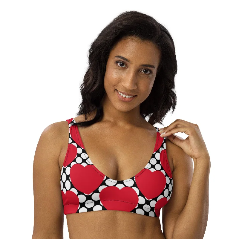 Bikini top (recycled) - ELLIE LOVE DOT red black