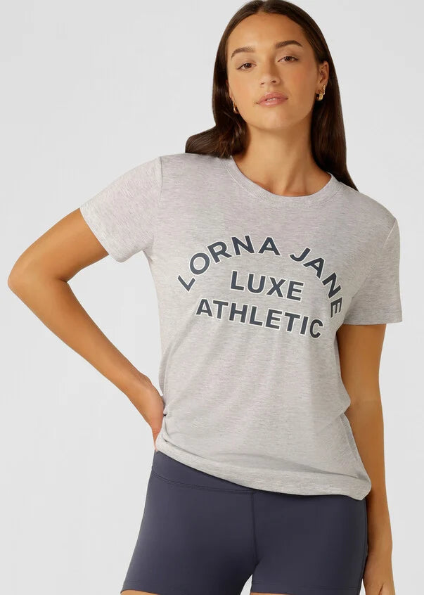 Lorna Jane Lotus Limited Edition Tee - Light Grey Marl