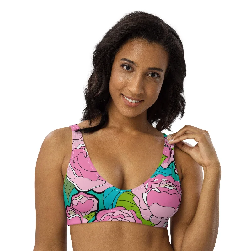 Bikini top (recycled) - BE MY ONLY pink turquoise