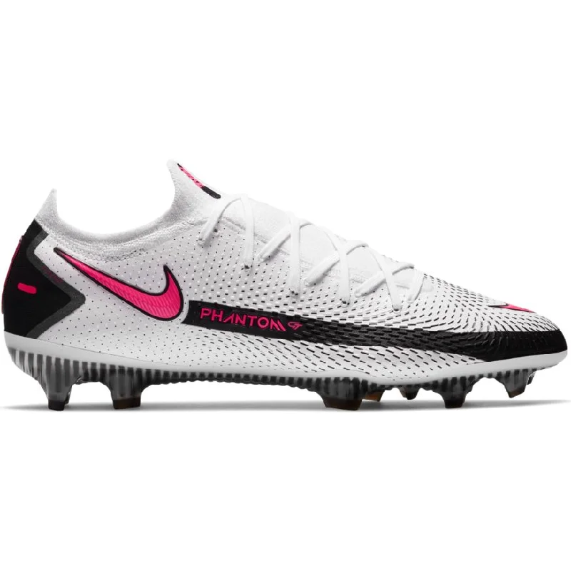 Nike Phantom GT Elite FG - WHITE/PINK BLAST-BLACK