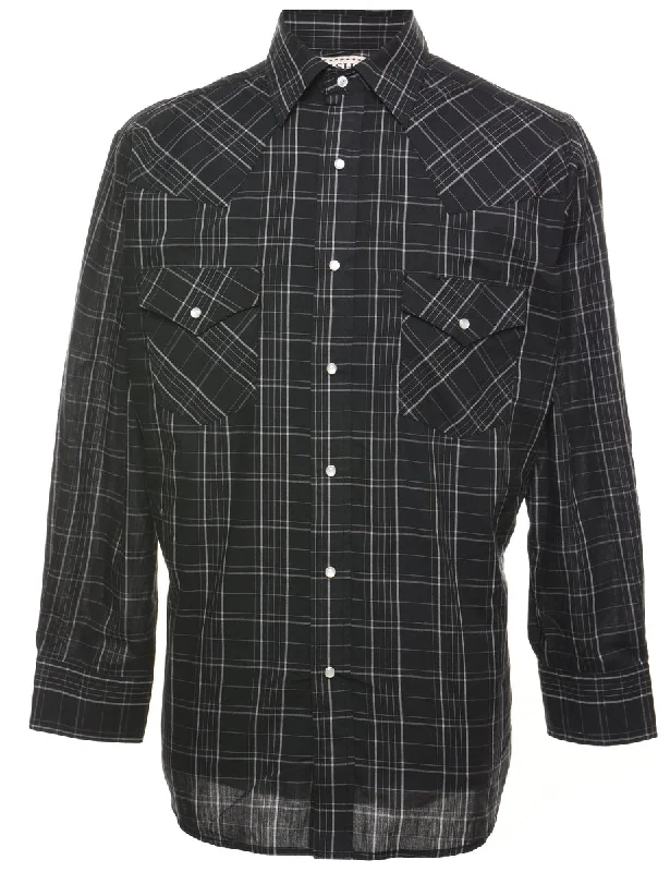 Black Classic Checked Shirt - M