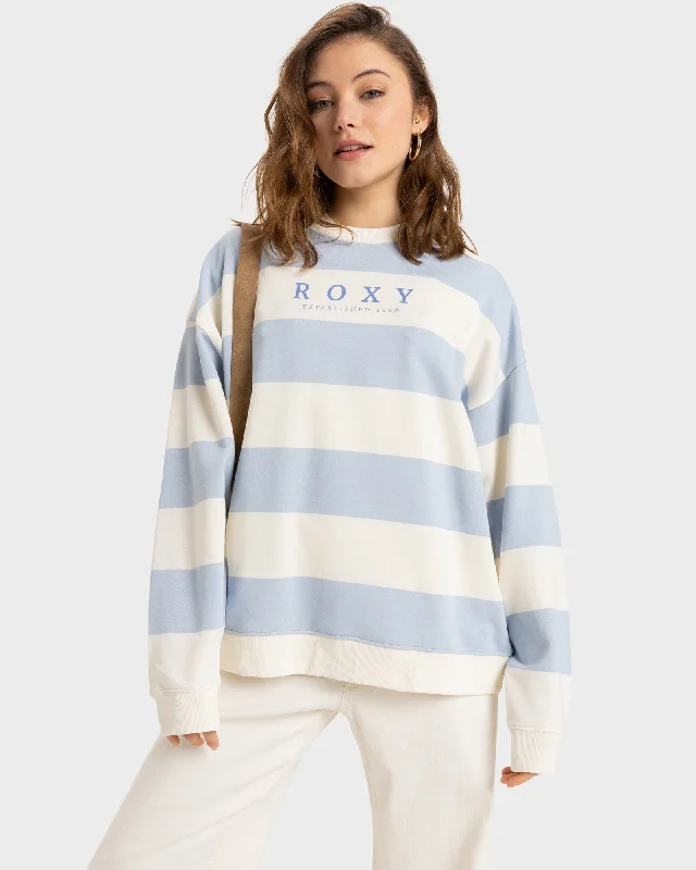 Womens Strictly Stripes Oversizedd Crew Neck