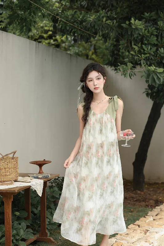 Floral Maxi Spaghetti Strap Dress for Women