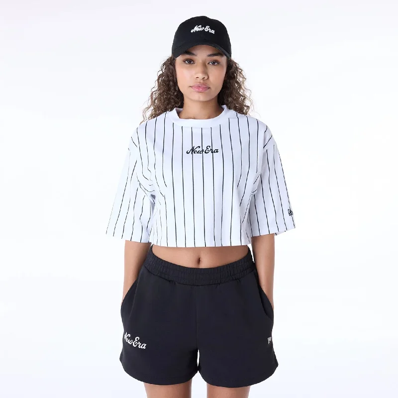 Womens New Era Pinstripe White T-Shirt