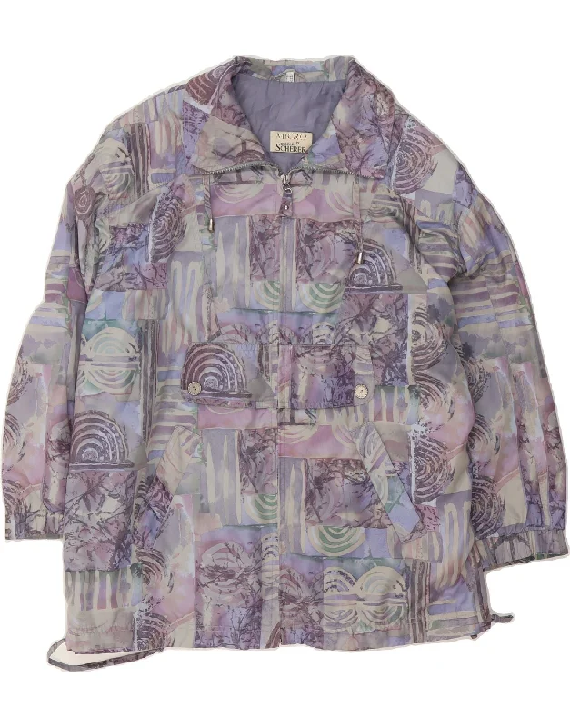 SCHERER Womens Abstract Pattern Windbreaker Coat UK 16 Large Multicoloured