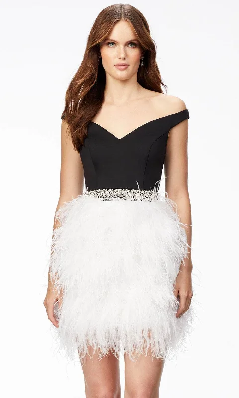 Ashley Lauren 4536 - Feathered Skirt Cocktail Dress