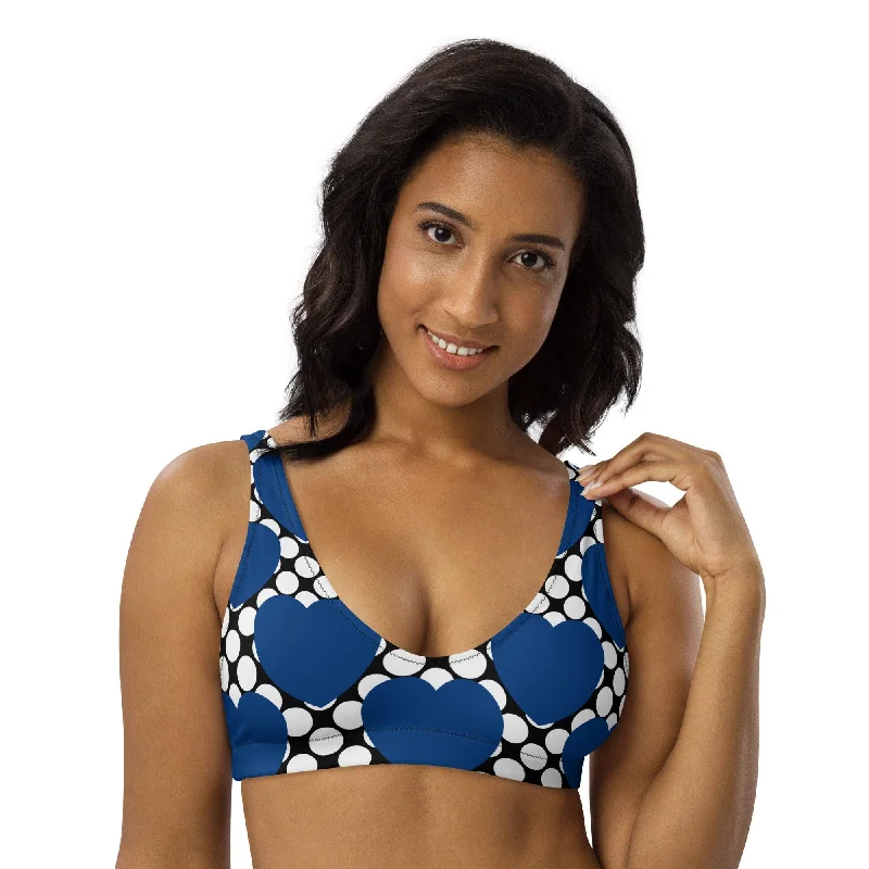 Bikini top (recycled) - ELLIE LOVE DOT blue black