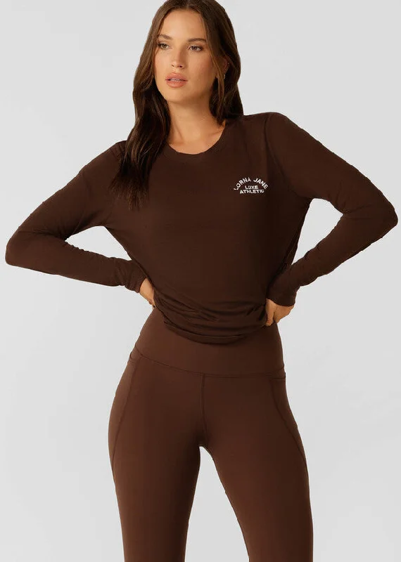 Lorna Jane Lotus Long Sleeve Top - Espresso