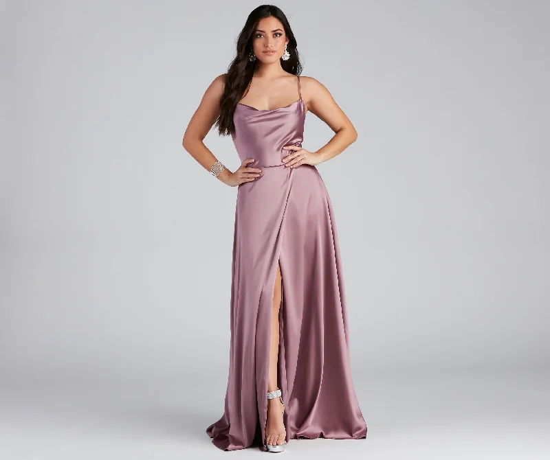 Zoe Satin A-Line Formal Dress