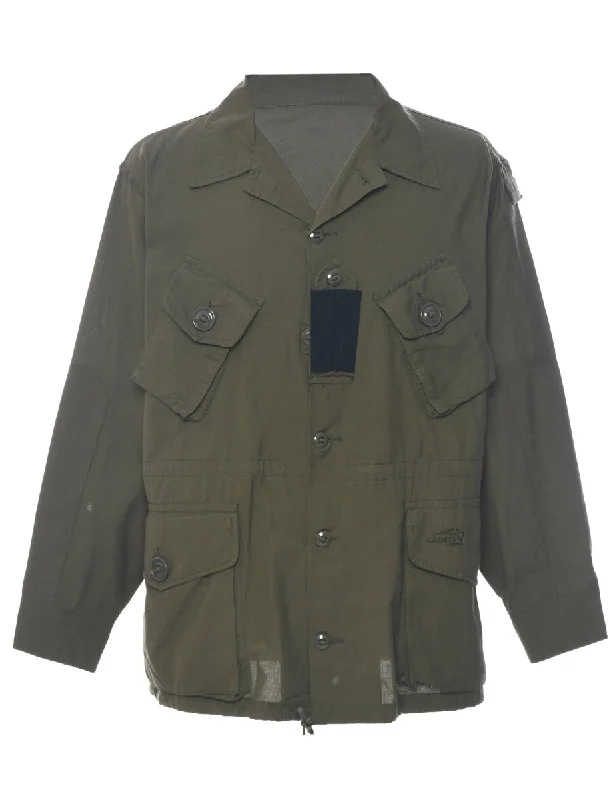 Black & Green Military Style Shirt - L