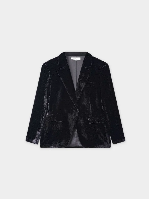 Velvet Blazer-Black