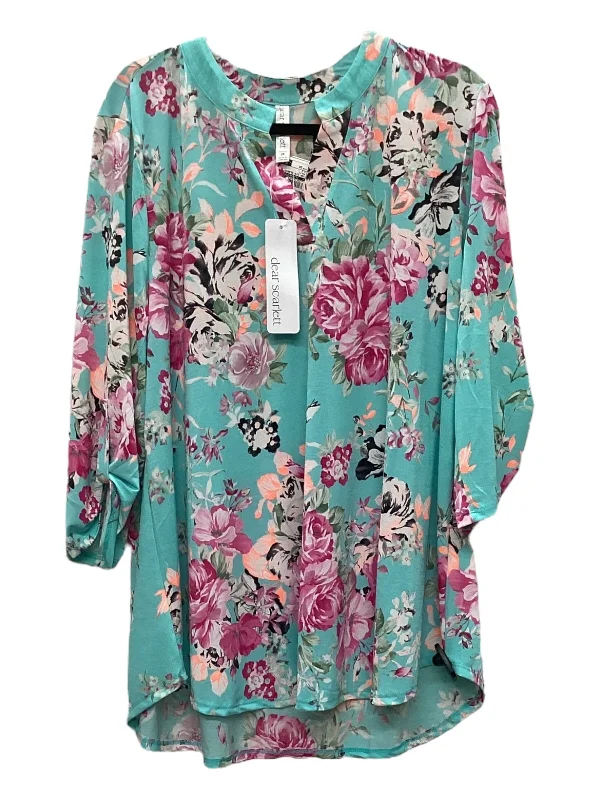 Top 3/4 Sleeve By Clothes Mentor  Size: 2x Artistic Women's Hand - painted